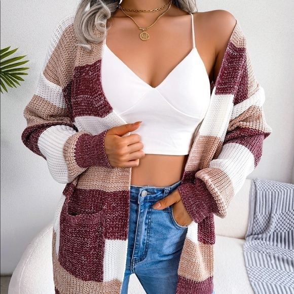 Warm Whisper Cozy Striped Cardigan - Picture 4 of 8